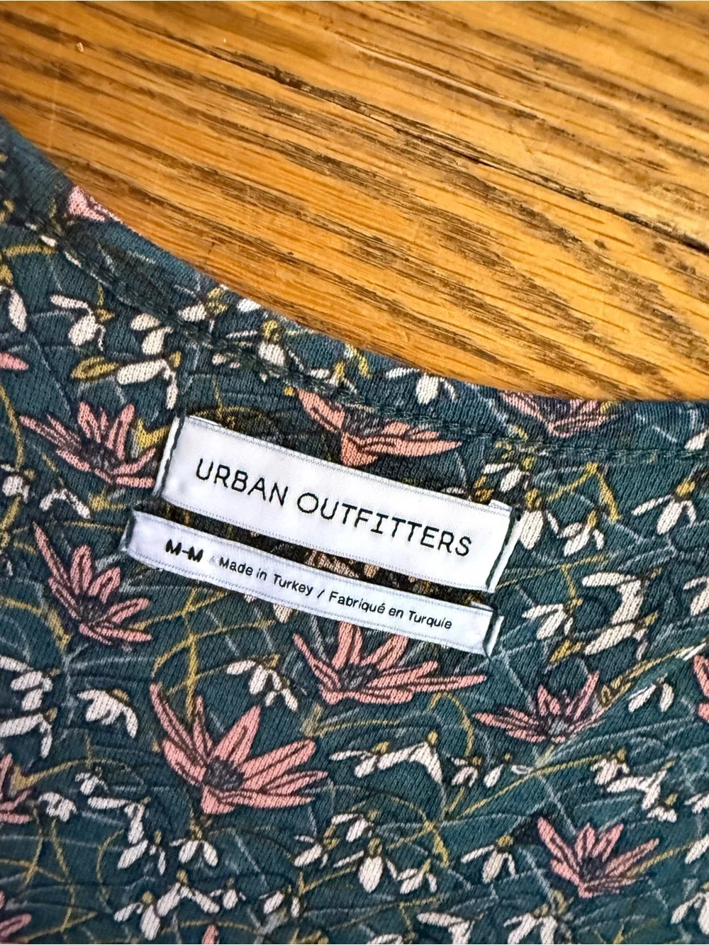 Urban Outfitters Blue Floral Midi Dress with Pink Accents